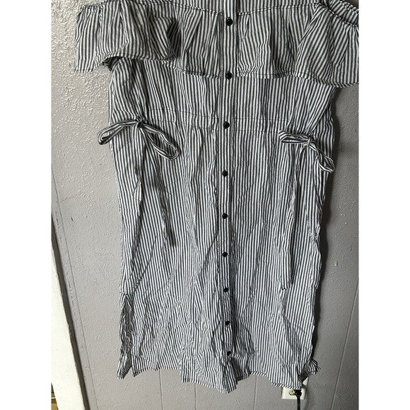 Harlow & Rose Blue White Midi Nautical Striped Dress Size M Beach Boat NWT - Picture 6 of 6